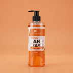 Bottle of Citrus Hand Wash on a peach background