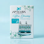 Aptura Cosmetics Ultra Glowing Hand & Foot Treatment packaging on a light blue background