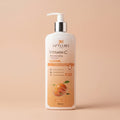 Aptlura Vitamin C moisturizing body lotion bottle on a beige background