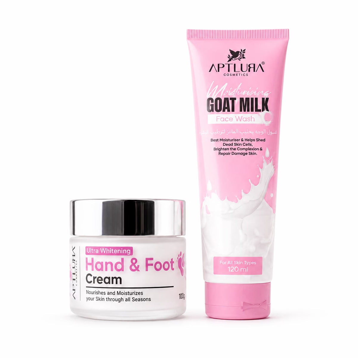 Two skincare products from Aptlura on a white background