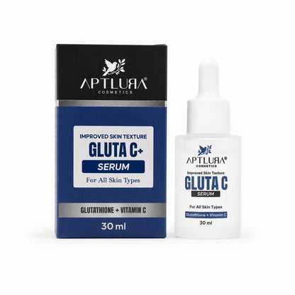 Aptlura Gluta C+ Serum with its blue black box