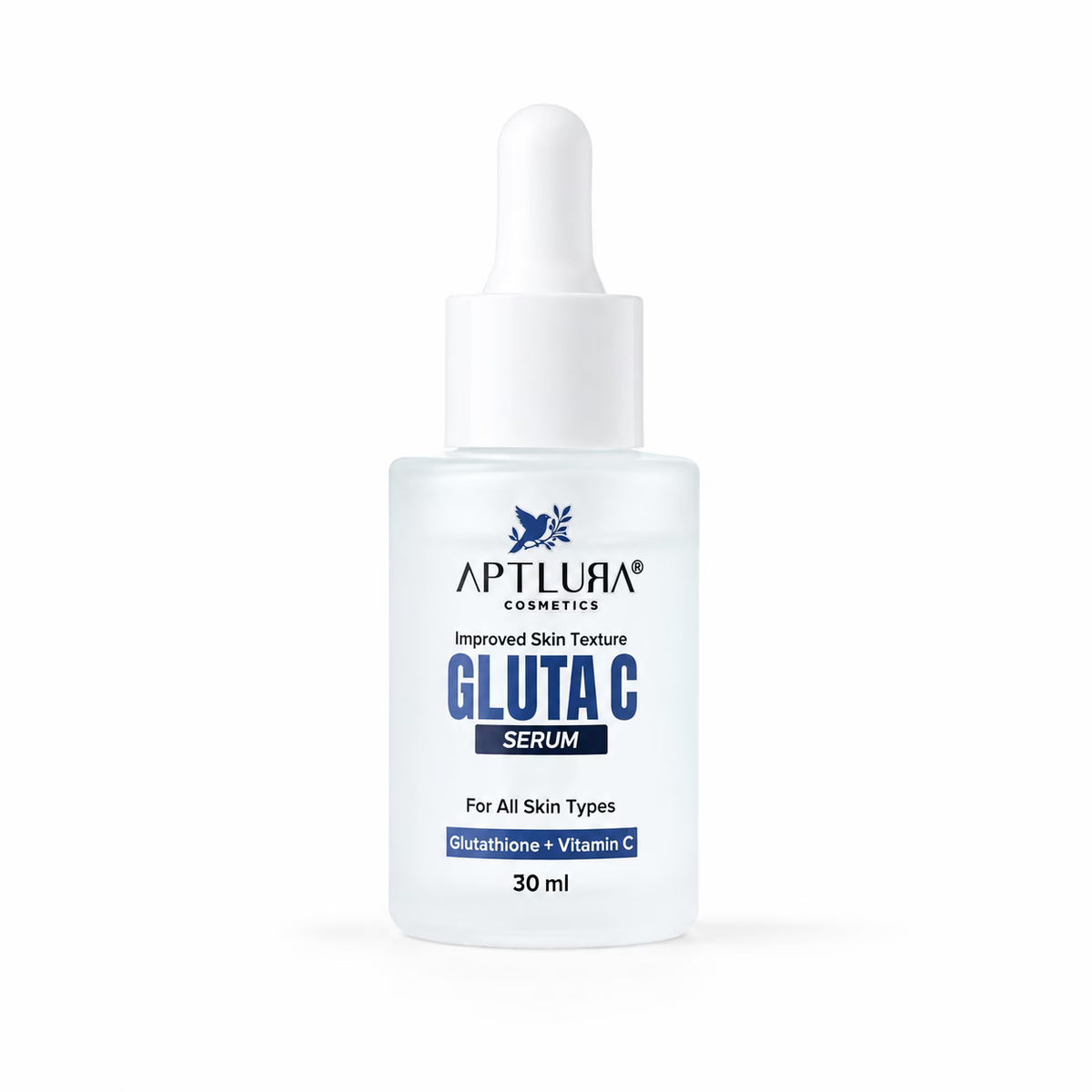 Aptlura Gluta C Serum bottle on a white background