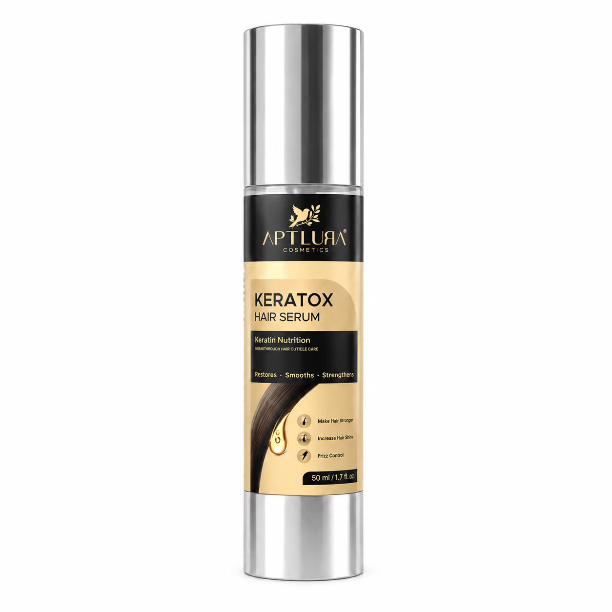 Aptlura Keratox Hair Serum bottle on a white background