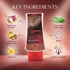 Aptlura Red Onion Conditioner bottle with key ingredients displayed on a gradient background