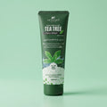 Tube of Aptlura Tea Tree Face Wash on a light green background