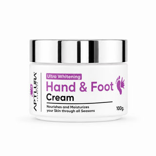 Hand and foot cream jar with silver lid on a white background