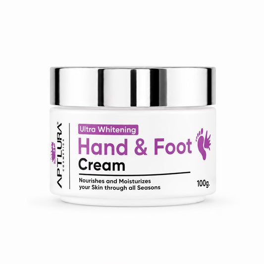 Hand and foot cream jar with silver lid on a white background