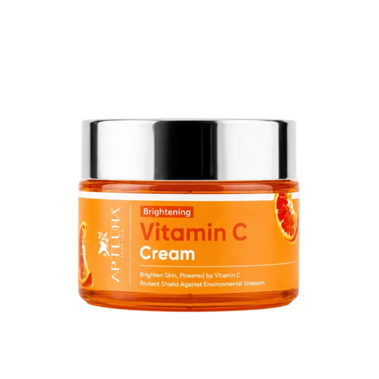Jar of vitamin C cream with a white background