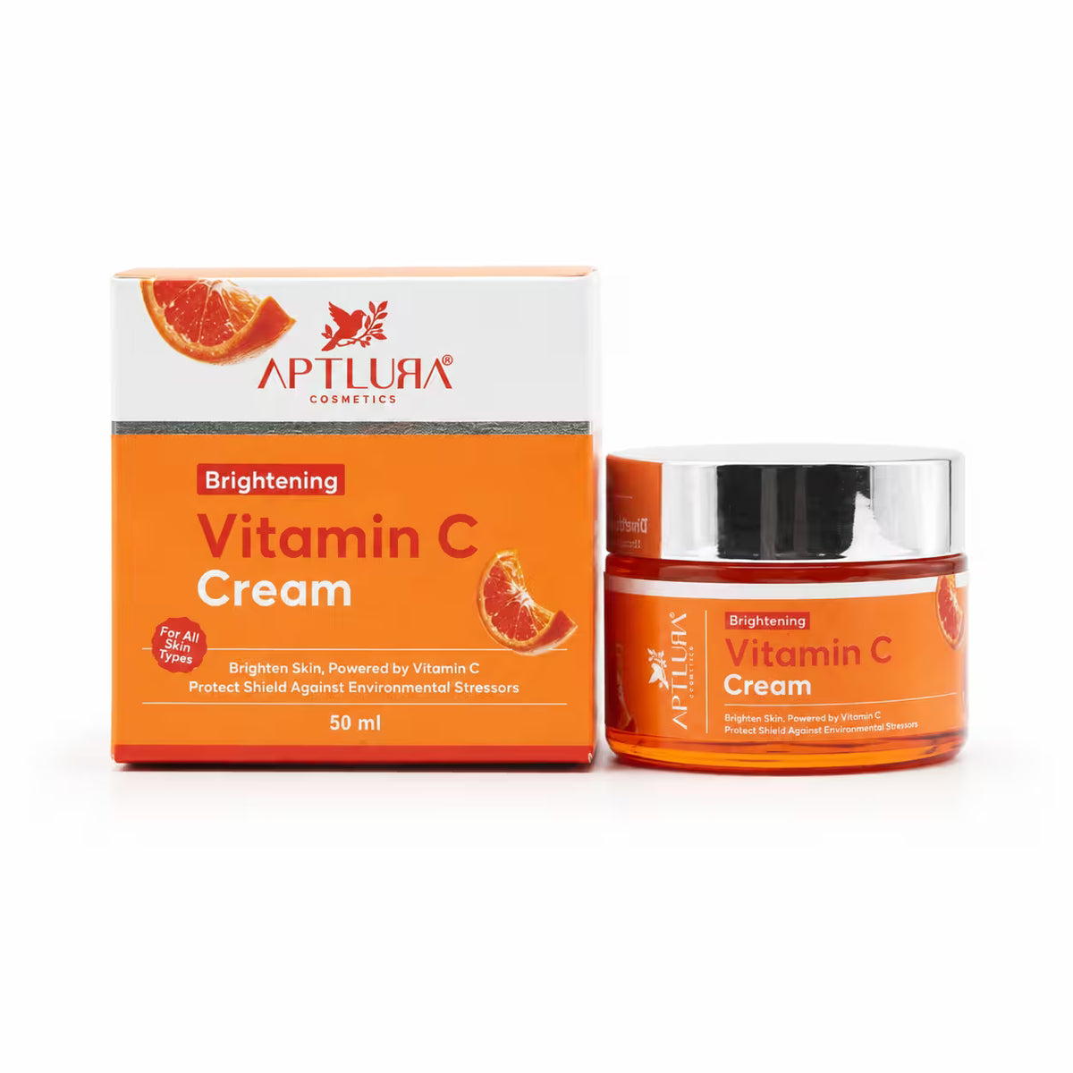 A Box and Jar of Aptlura Cosmetics Vitamin C Cream.
