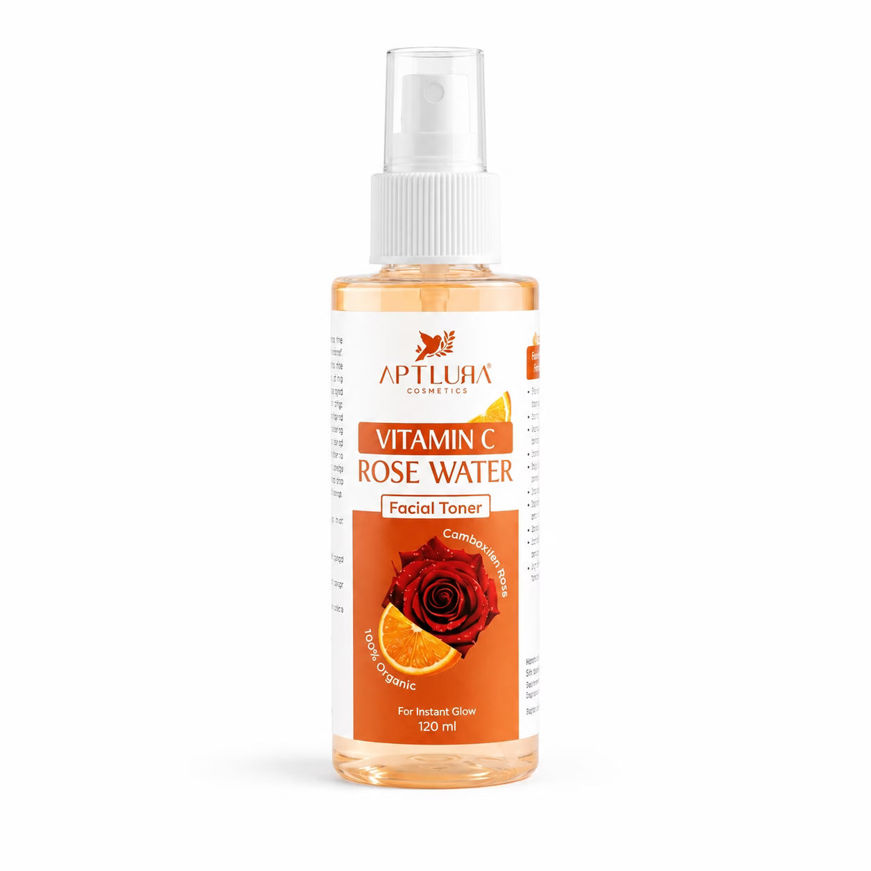 Aptlura Vitamin C Rose Water Facial Toner bottle on a white background