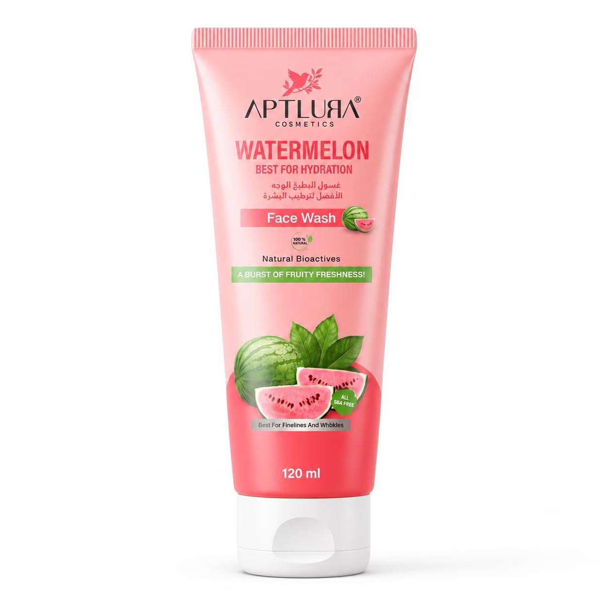 Aptlura Watermelon Face Wash tube on a white background