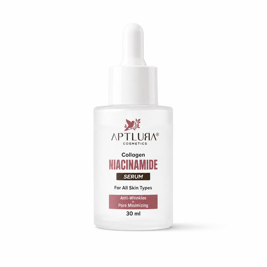 Aptlura Cosmetics Collagen Niacinamide Serum bottle on a white background