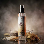 Aptlura Rice Water bottle with rice grains and husks on a dark background