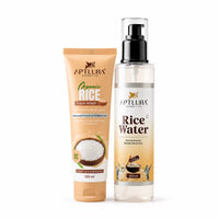 Aptlura Rice Face Wash and Rice Water bottle on a white background