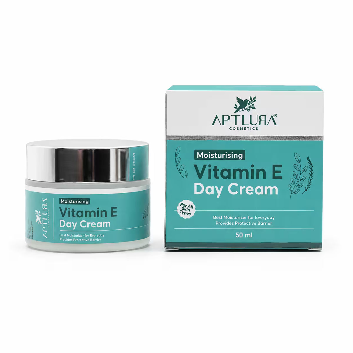 A Box and Jar of Aptlura Cosmetics Vitamin E Cream.